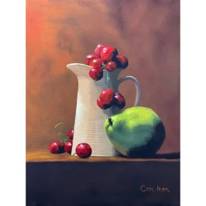 P080 The Still Life - Vase Grapes Pear